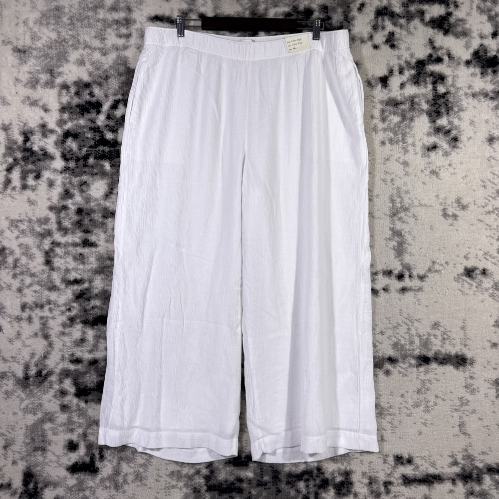New Abercrombie & Fitch Pants Womens Size Extra Large White Ultra Wide Boho